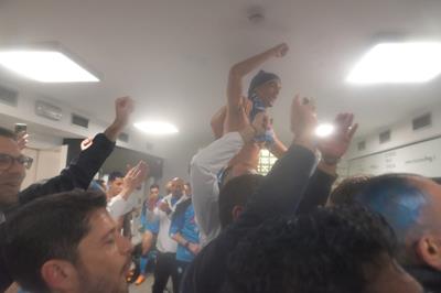 Udinese-Napoli: i festeggiamenti negli spogliatoi