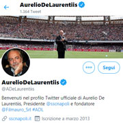 De Laurentiis esulta su Twitter